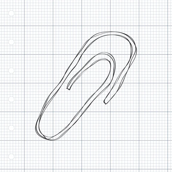 简便的涂鸦的回形针 — 图库矢量图片