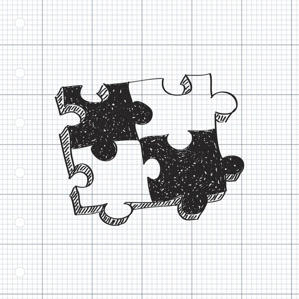 Eenvoudige doodle van een stukje van de puzzel — Stockvector