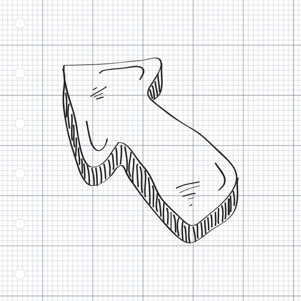 Eenvoudige doodle van een pijl — Stockvector
