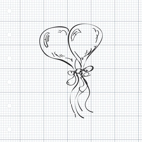 Simple gribouillage de ballons de fête — Image vectorielle