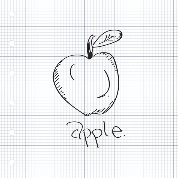 Простые каракули яблока — стоковый вектор