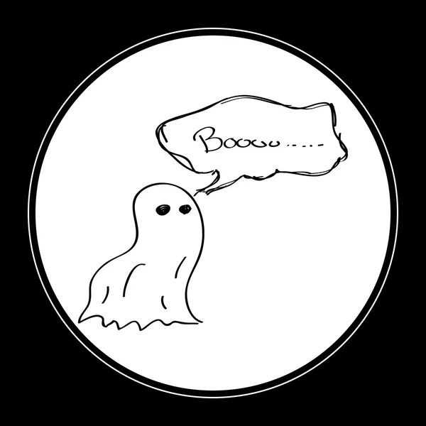 Simple doodle of a ghost — Stock Vector