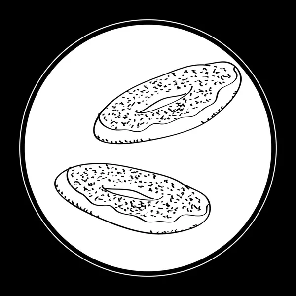 Απλή doodle του ένα ντόνατ — Διανυσματικό Αρχείο