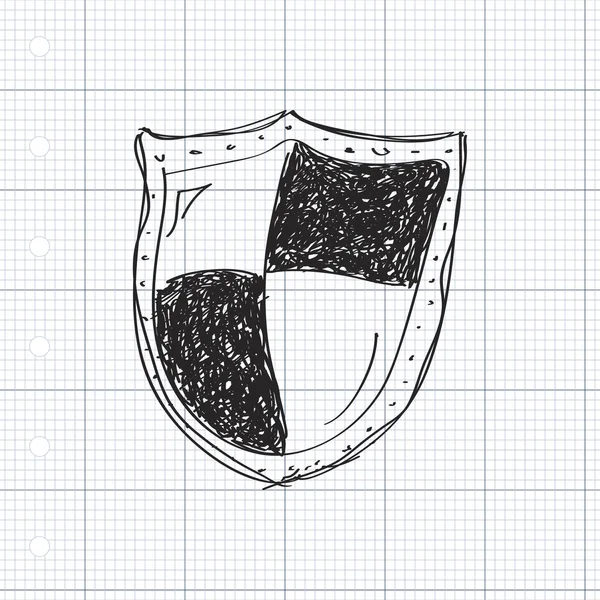 Простые каракули щита — стоковый вектор