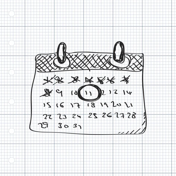 Проста каракуля календаря — стоковий вектор