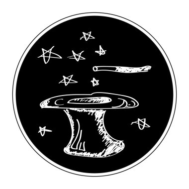 Sihirli şapka basit doodle