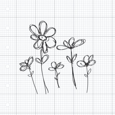 Bazı çiçek basit doodle