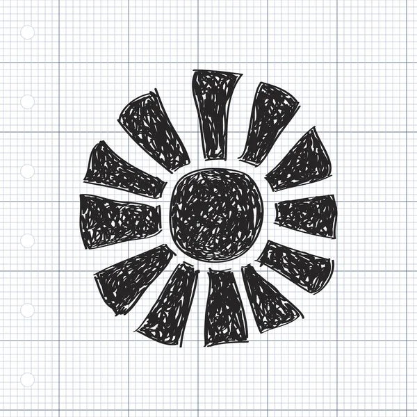 Güneş sembolü basit doodle — Stok Vektör