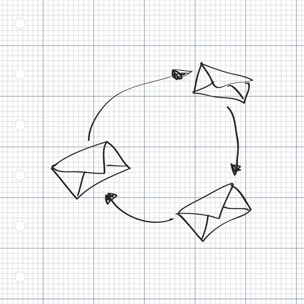 Jednoduchý doodle dopisu — Stockový vektor