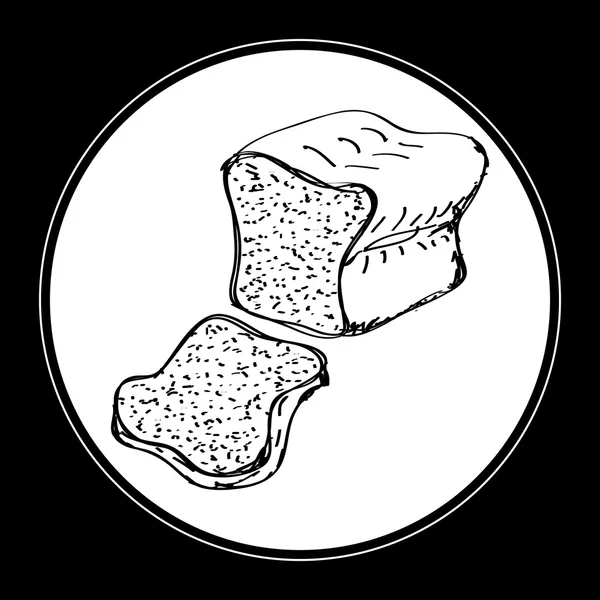 Einfaches Gekritzel eines Brotlaibs — Stockvektor