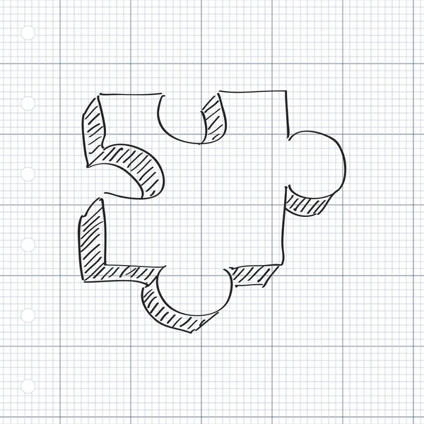 Enkla doodle av ett pussel — Stock vektor