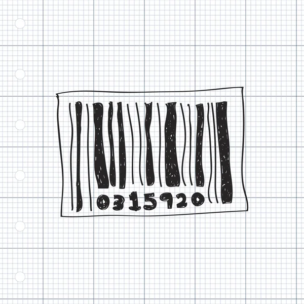 Doodle sederhana dari sebuah barcode - Stok Vektor