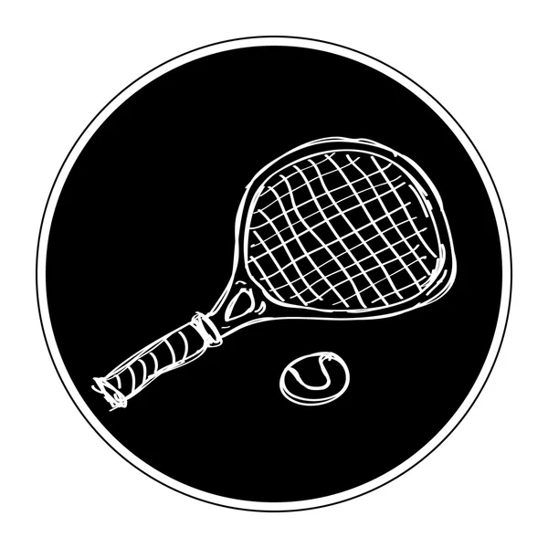 Doodle simples de uma raquete de tênis —  Vetores de Stock