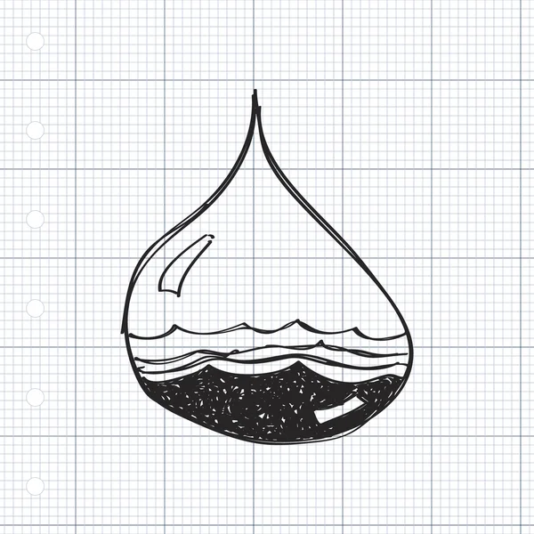 一滴水的简便的涂鸦 — 图库矢量图片
