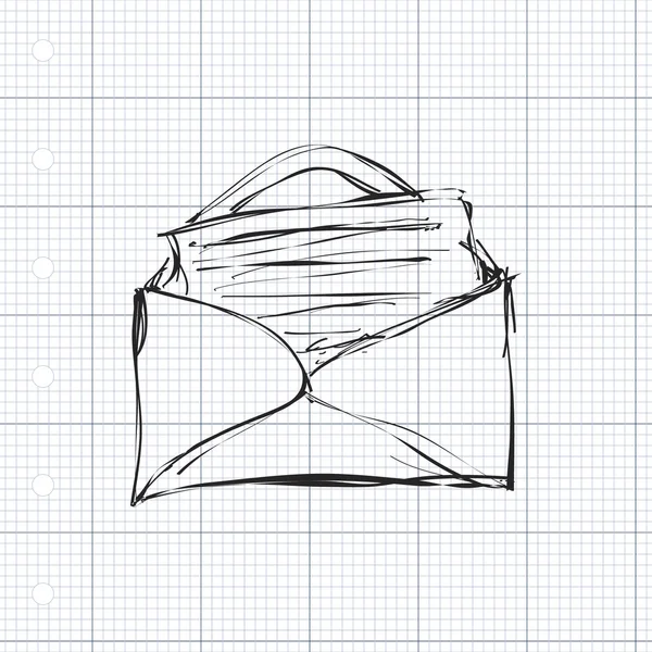 简便的涂鸦的一封信 — 图库矢量图片