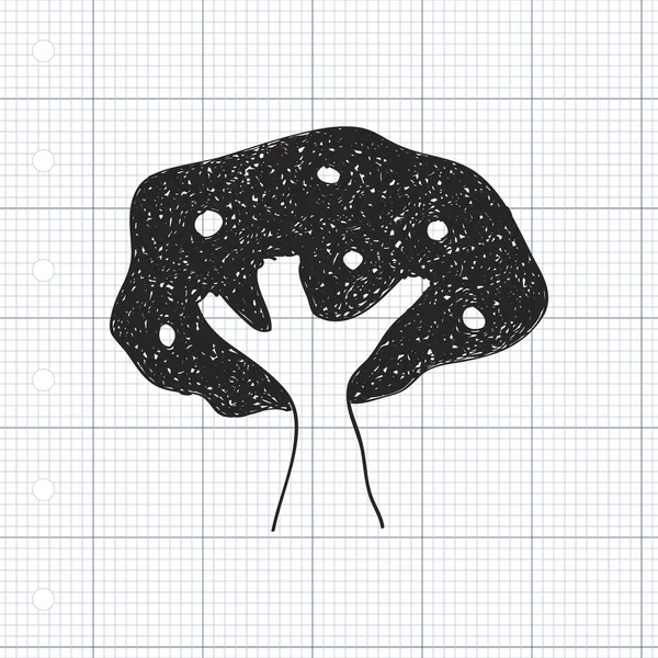 Garabato simple de un árbol — Vector de stock
