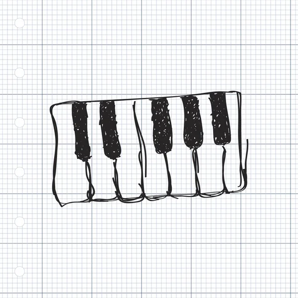 Simple gribouillage de touches pour piano — Image vectorielle