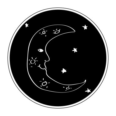 Bir ayın basit doodle