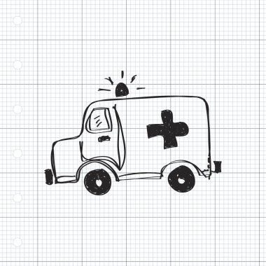 Bir ambulans basit doodle