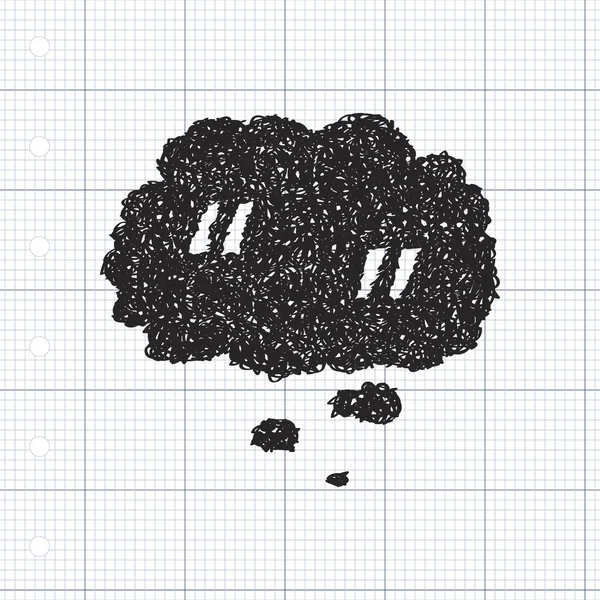 Einfaches Doodle einer Zitat-Gedankenblase — Stockvektor