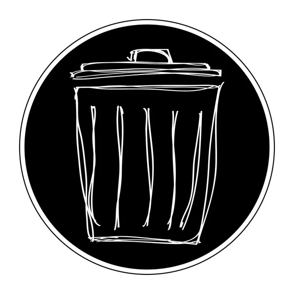 Simple doodle of a rubbish bin — Stock Vector