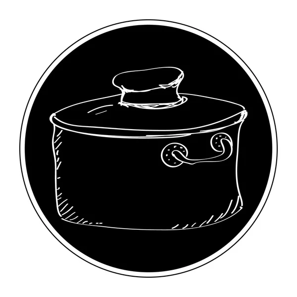 Simple doodle of a saucepan — Stock Vector