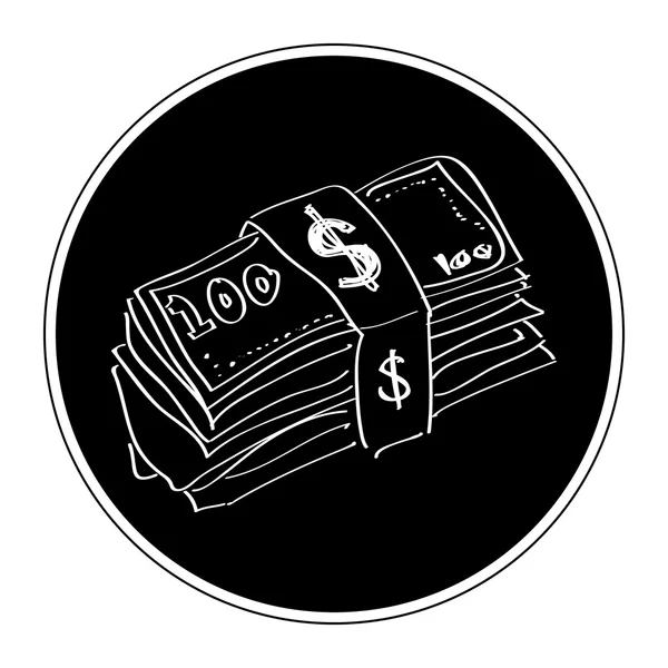 Un simple gribouillage de billets de banque — Image vectorielle
