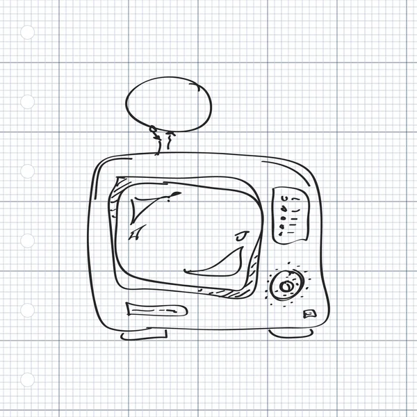 Enkla doodle för Tv — Stock vektor
