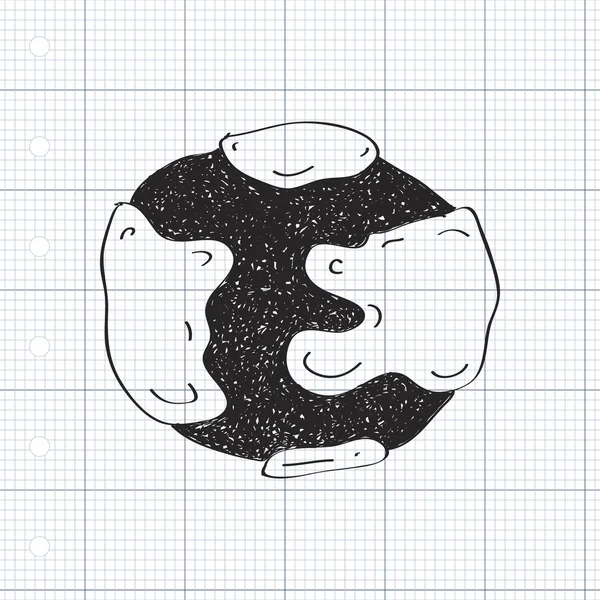 简便的涂鸦的地球仪 — 图库矢量图片