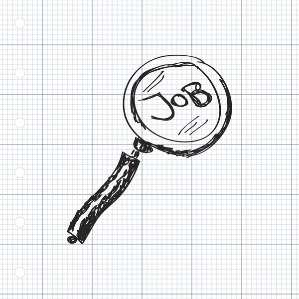 Bir iş arama basit doodle — Stok Vektör