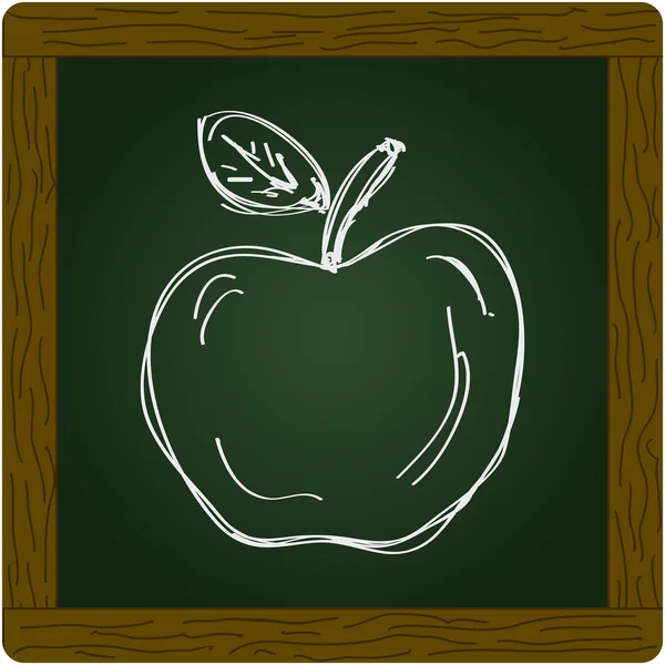 Garabato simple de una manzana — Vector de stock