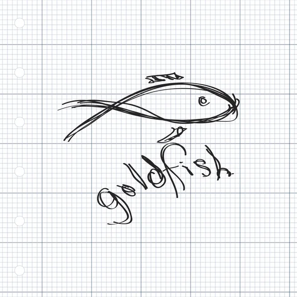 Doodle simples de um peixinho dourado — Vetor de Stock