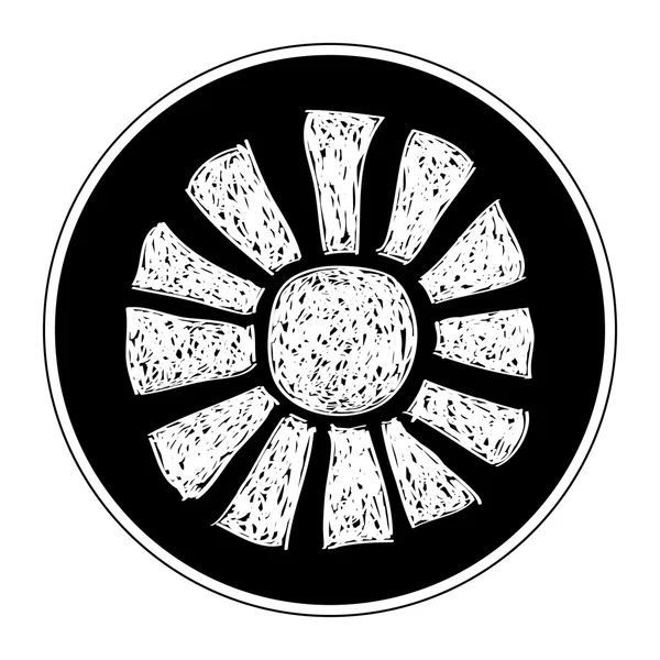 Einfaches Doodle eines Sonnensymbols — Stockvektor