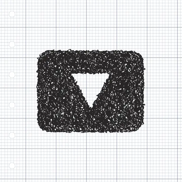 Απλή doodle του ένα κουμπί κάτω — Διανυσματικό Αρχείο