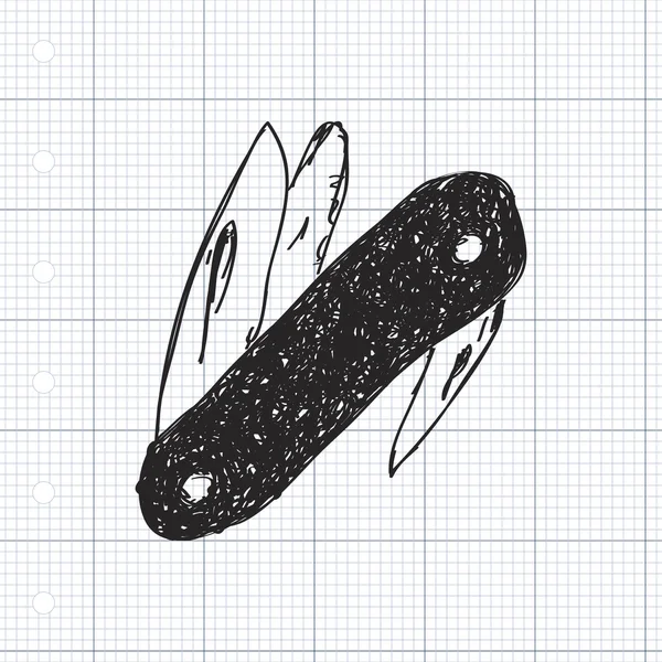 Enkla doodle av en pennkniv — Stock vektor