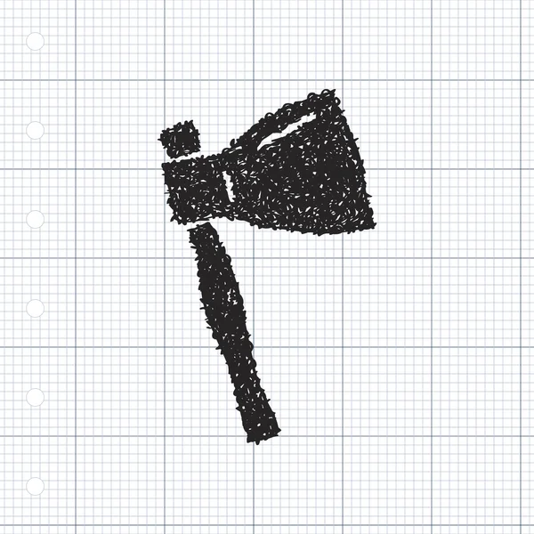 Bir balta basit doodle — Stok Vektör