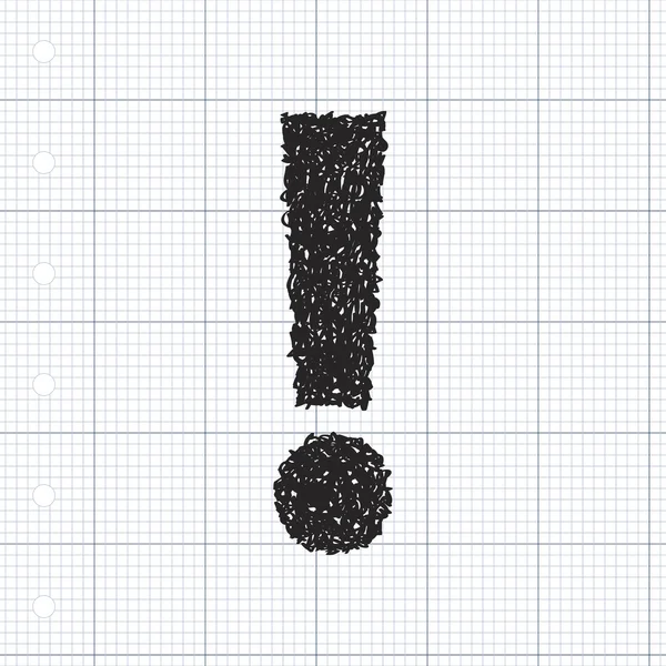 Enkla doodle för ett utropstecken — Stock vektor