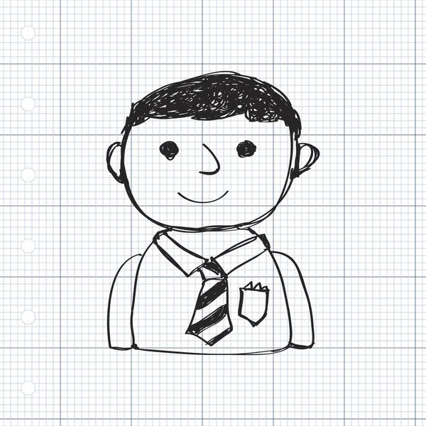 Doodle disegnato a mano semplice di un uomo — Wektor stockowy