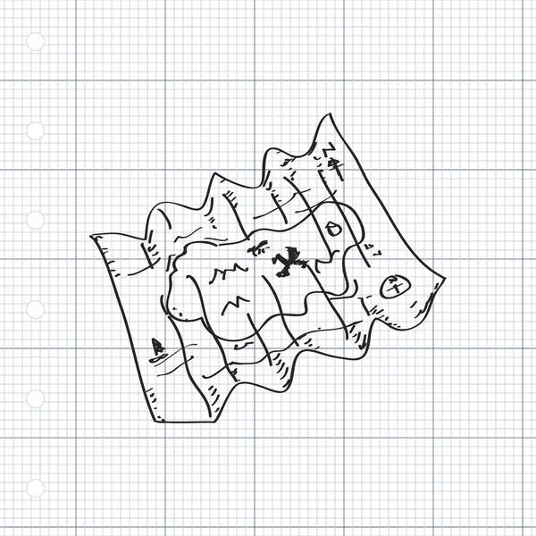 Simple gribouillage d'une carte — Image vectorielle