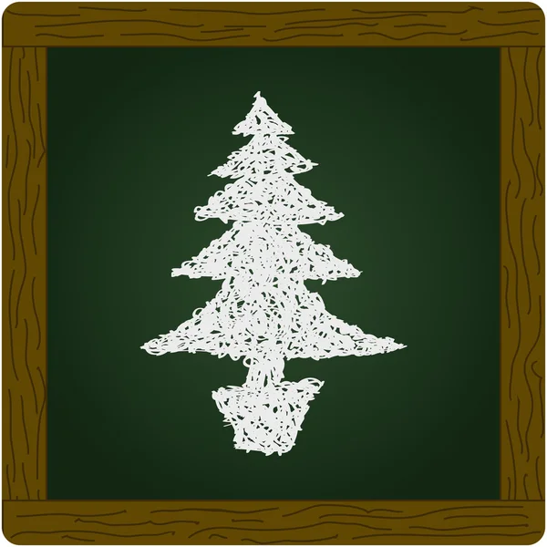 Garabato simple de un árbol de Navidad — Vector de stock