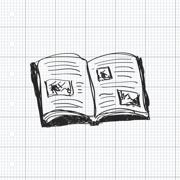 Simple gribouillage d'un livre — Image vectorielle