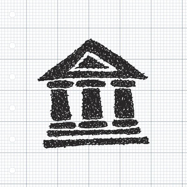 Bir tapınağın basit doodle — Stok Vektör