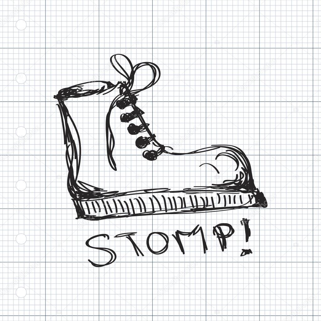 Simple doodle of a boot