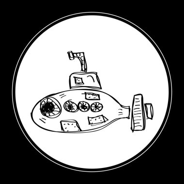 Bir denizaltı basit doodle
