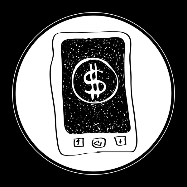 Проста каракуля мобільних платежів — стоковий вектор