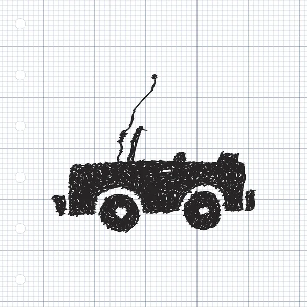 Simple gribouillage d'une jeep — Image vectorielle