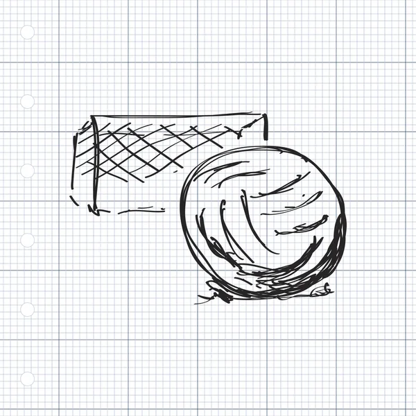 Enkla doodle en fotboll — Stock vektor