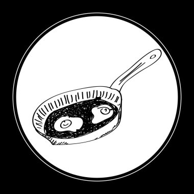 Bir kızartma tavası basit doodle