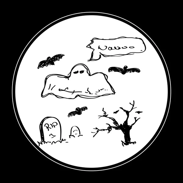 El garabato simple del juego de halloween — Archivo Imágenes Vectoriales