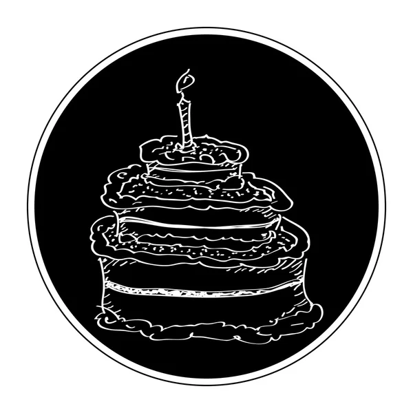 Simple garabato de un pastel de cumpleaños — Archivo Imágenes Vectoriales